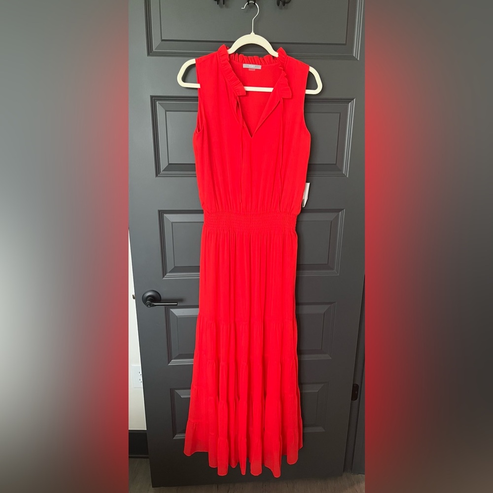 Tart Julie Dress Fiery Red V-Neck Sleeveless Maxi Dress